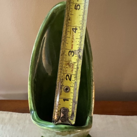 Elegant Green and Yellow Ceramic Vase - Picture 5 of 6